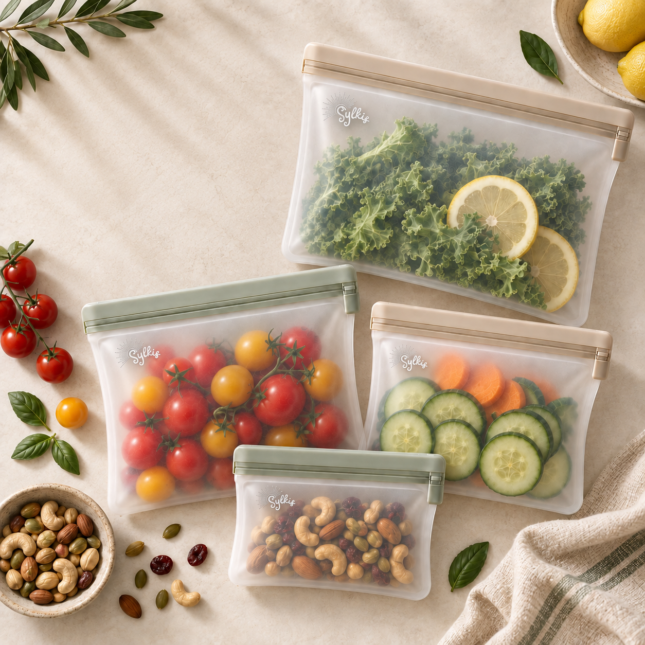 Silicone Food Storage Bag Set