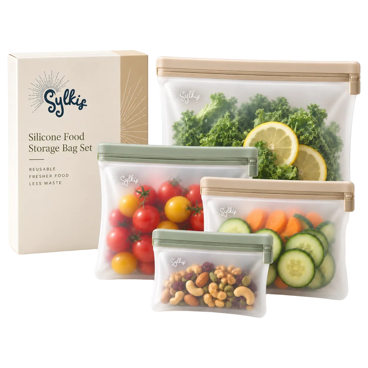 Silicone Food Storage Bag Set