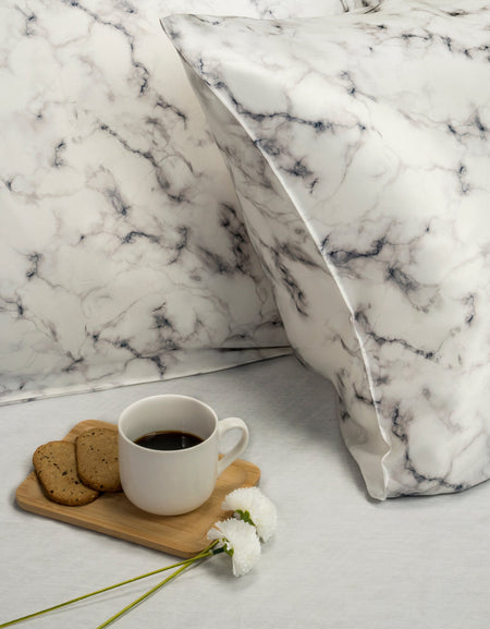 Silk Pillowcase - Grey Marble - SYLKIS